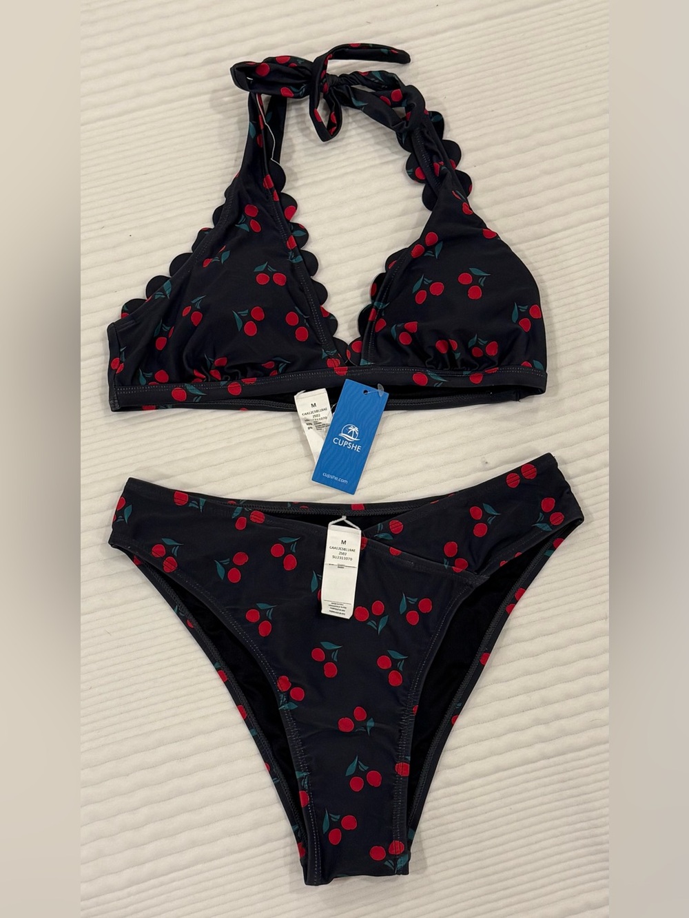 CUPSHE Fruity Bliss Cherry Bikini Set NWT M